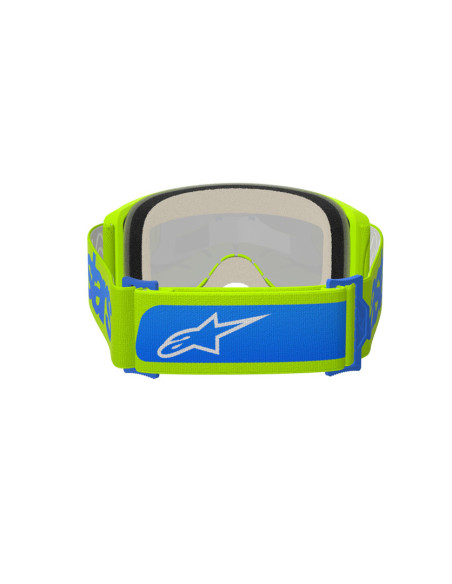 Masque cross Alpinestars Vision 5 Blaze - Jaune fluo Bleu écran iridium Bleu