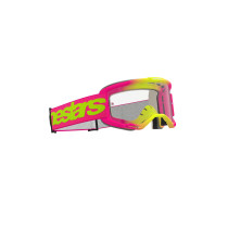 Masque cross Alpinestars Vision 5 Wordmark - Rose Jaune fluo écran clair