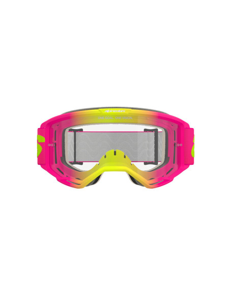Masque cross Alpinestars Vision 5 Wordmark - Rose Jaune fluo écran clair