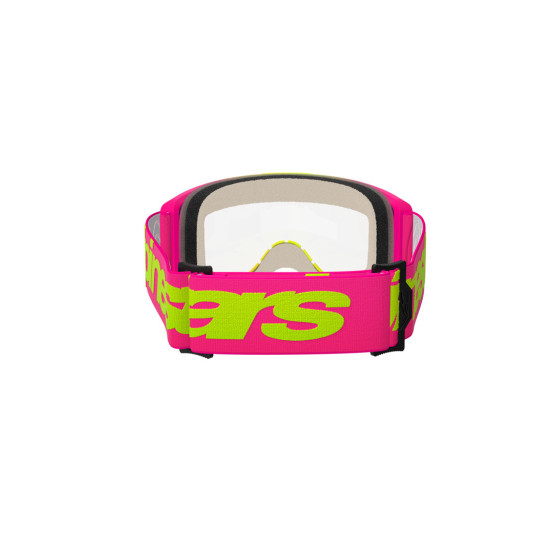 Masque cross Alpinestars Vision 5 Wordmark - Rose Jaune fluo écran clair