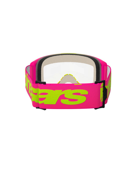 Masque cross Alpinestars Vision 5 Wordmark - Rose Jaune fluo écran clair