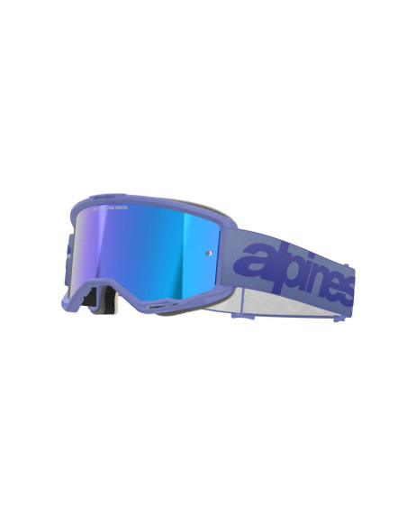 Masque cross Alpinestars Vision 5 Wordmark - Violet écran iridium Bleu