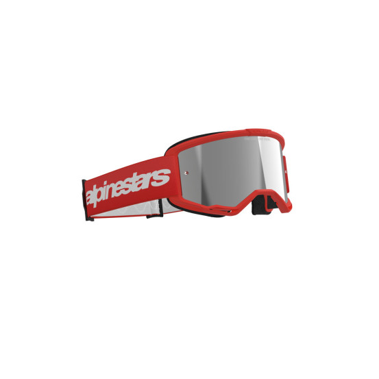 Masque cross Alpinestars Vision 3 Wordmark - Rouge écran iridium Argent