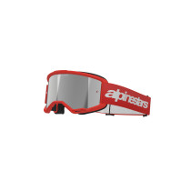 Masque cross Alpinestars Vision 3 Wordmark - Rouge écran iridium Argent 2