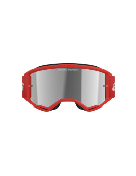 Masque cross Alpinestars Vision 3 Wordmark - Rouge écran iridium Argent