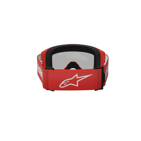 Masque cross Alpinestars Vision 3 Wordmark - Rouge écran iridium Argent