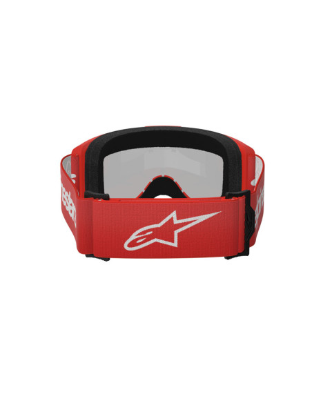 Masque cross Alpinestars Vision 3 Wordmark - Rouge écran iridium Argent