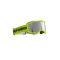 Masque cross Alpinestars Vision 3 Wordmark - Jaune fluo écran iridium Argent