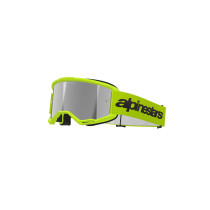 Masque cross Alpinestars Vision 3 Wordmark - Jaune fluo écran iridium Argent 2