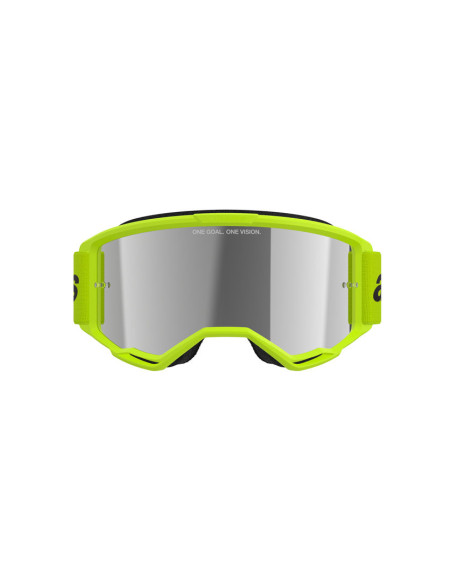 Masque cross Alpinestars Vision 3 Wordmark - Jaune fluo écran iridium Argent