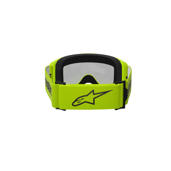Masque cross Alpinestars Vision 3 Wordmark - Jaune fluo écran iridium Argent