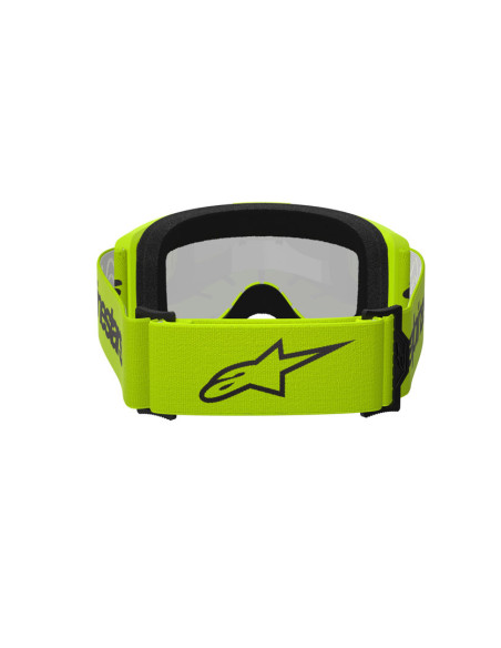 Masque cross Alpinestars Vision 3 Wordmark - Jaune fluo écran iridium Argent