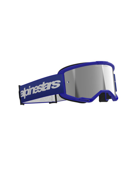 Masque cross Alpinestars Vision 3 Wordmark - Bleu écran iridium Argent