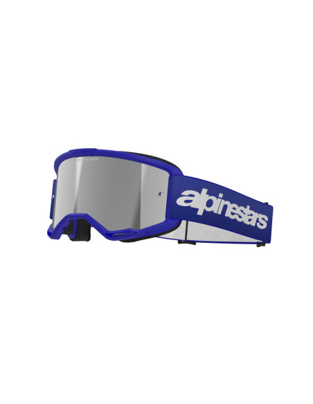 Masque cross Alpinestars Vision 3 Wordmark - Bleu écran iridium Argent