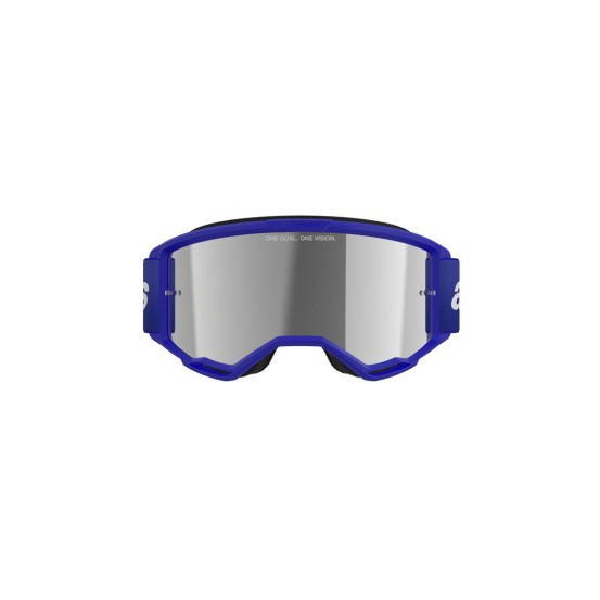 Masque cross Alpinestars Vision 3 Wordmark - Bleu écran iridium Argent