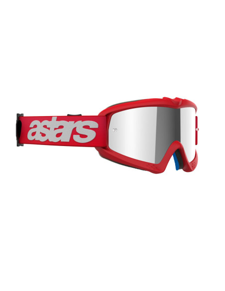 Masque cross enfant Alpinestars Vision Blaze - Rouge écran iridium Argent