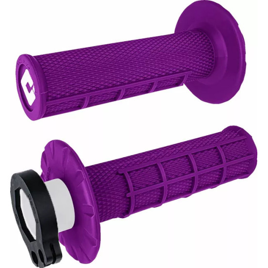 Poignées moto ODI MX V2 Lock-on Half Waffle 2T/4T - Violet