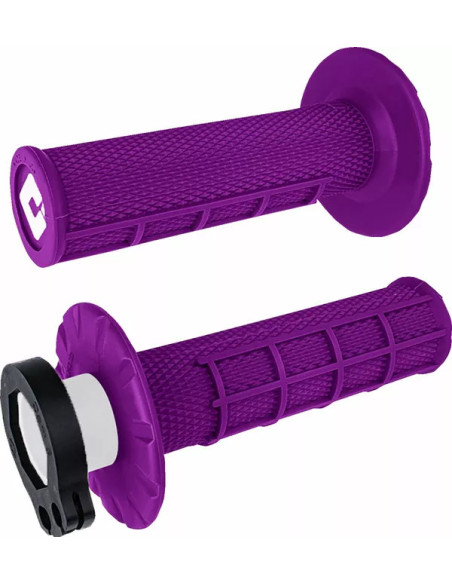 Poignées moto ODI MX V2 Lock-on Half Waffle 2T/4T - Violet