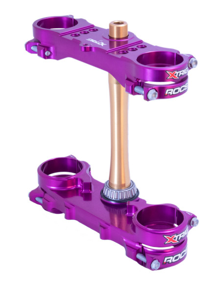 Té de fourche violet ROCS XTRIG Yamaha 125 YZ 2006-2025 OFFSET 25