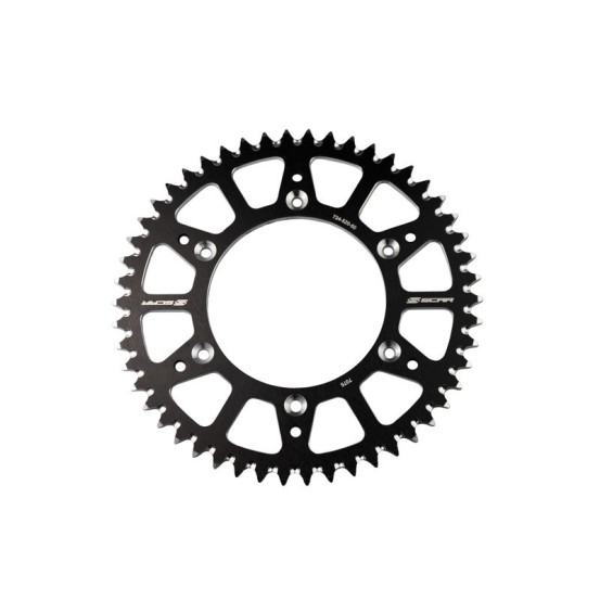 Couronne SCAR alu ultra-light anti boue Yamaha YZ/YZF pas 520 Noir - 52 dents