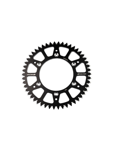 Couronne SCAR alu ultra-light anti boue Yamaha YZ/YZF pas 520 Noir - 52 dents