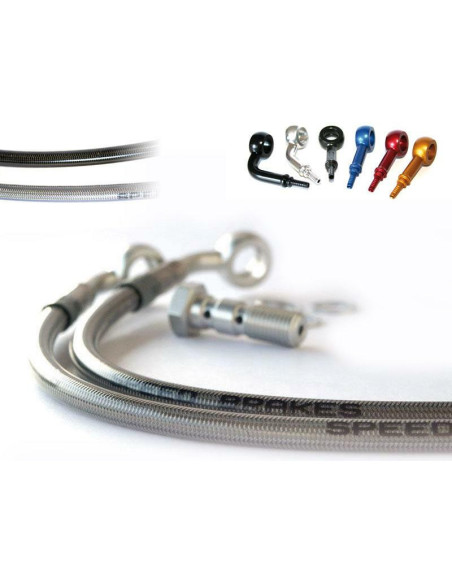 Durite de frein avant TECNIUM - Couleurs de durite et de raccords au choix - 250 RS 1998-2004
