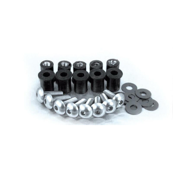 Kit de 8 vis de fixation de bulle M5 avec inserts caoutchouc