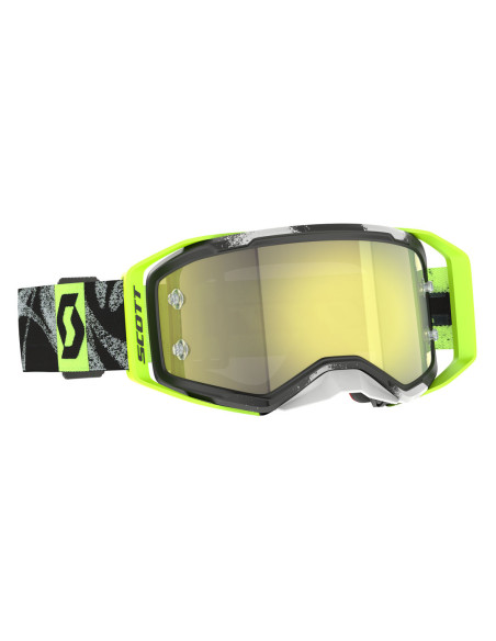 Masque cross Scott Prospect 2.0 - Caviar Noir Jaune fluo