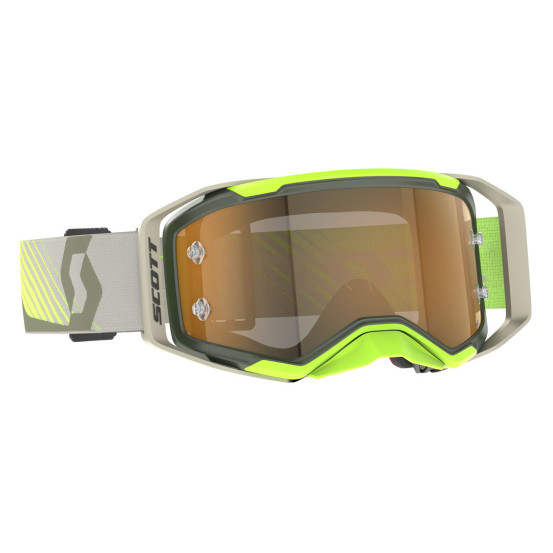 Masque cross Scott Prospect 2.0 Amplifier chrome - Kaki Jaune fluo