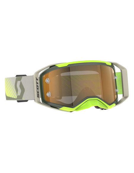 Masque cross Scott Prospect 2.0 Amplifier chrome - Kaki Jaune fluo