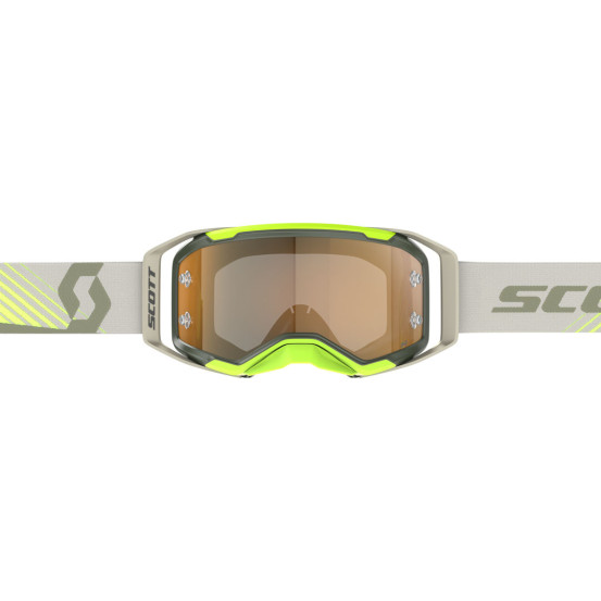 Masque cross Scott Prospect 2.0 Amplifier chrome - Kaki Jaune fluo