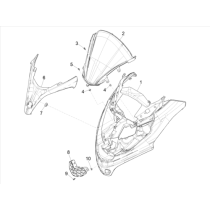 Carénage face avant origine Piaggio 300 MP3 HPE 2019-2020 Bleu pétrole