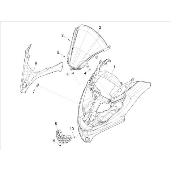 Carénage face avant origine Piaggio 300 MP3 HPE 2019-2020 Bleu pétrole