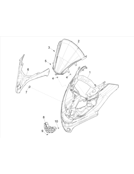 Carénage face avant origine Piaggio 300 MP3 HPE 2019-2020 Bleu pétrole