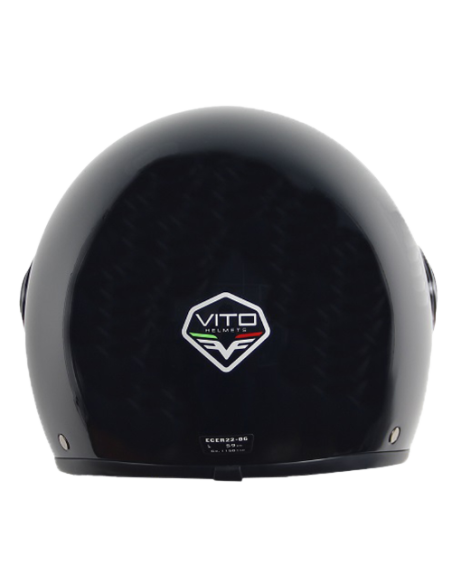 Casque Jet VITO Loreto Noir Brillant