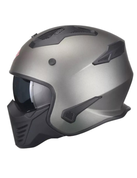 Casque Jet VITO Bruzano Titane Mat