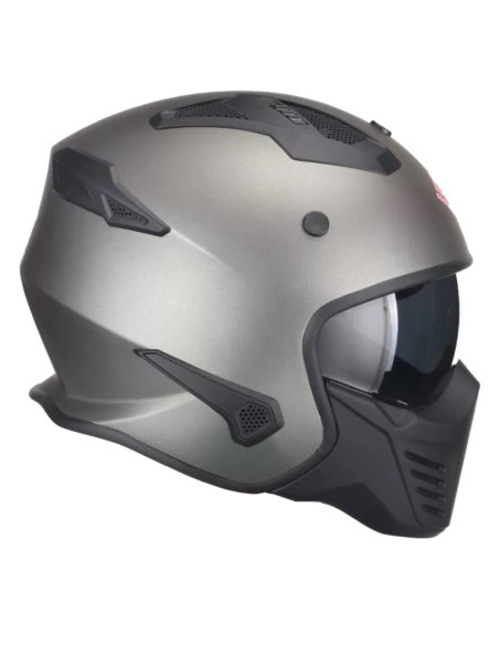 Casque Jet VITO Bruzano Titane Mat