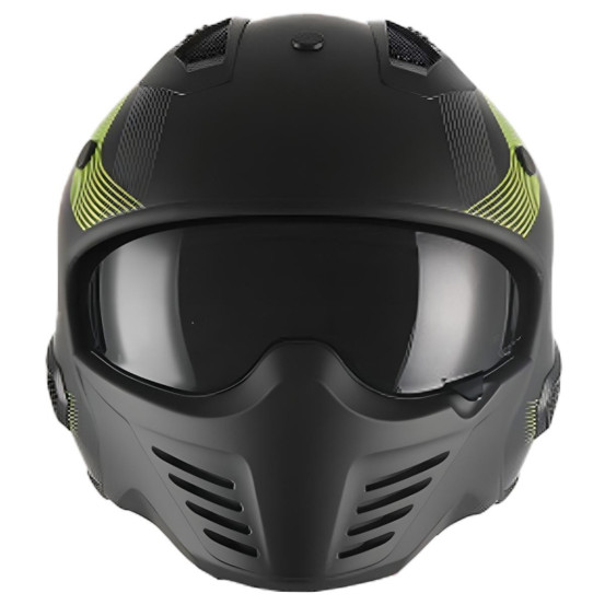 Casque Jet VITO Bruzano Noir Mat / Fluo