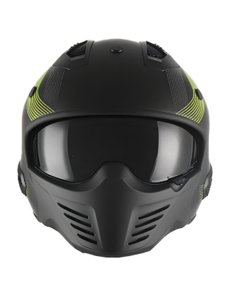 Casque Jet VITO Bruzano Noir Mat / Fluo