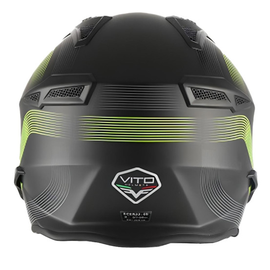 Casque Jet VITO Bruzano Noir Mat / Fluo