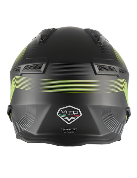 Casque Jet VITO Bruzano Noir Mat / Fluo