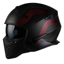 Casque Jet VITO Bruzano Noir Mat / Rouge 2