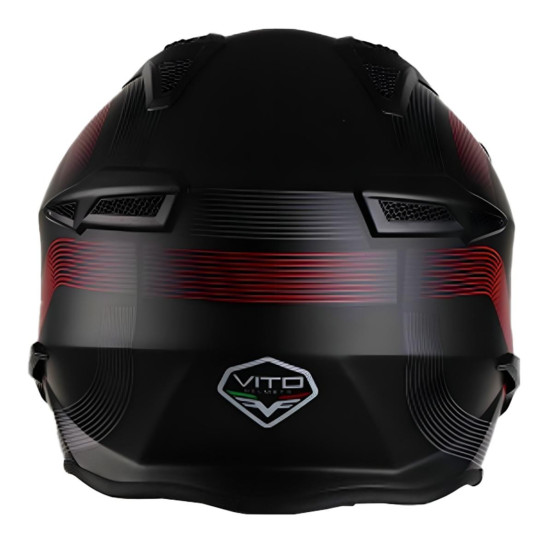 Casque Jet VITO Bruzano Noir Mat / Rouge
