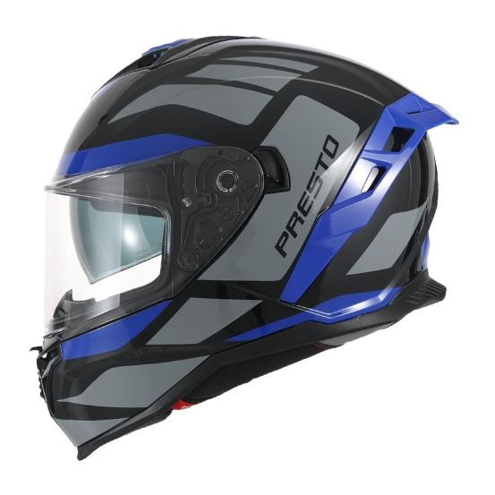 Casque intégral VITO Presto Bleu Brillant / Noir