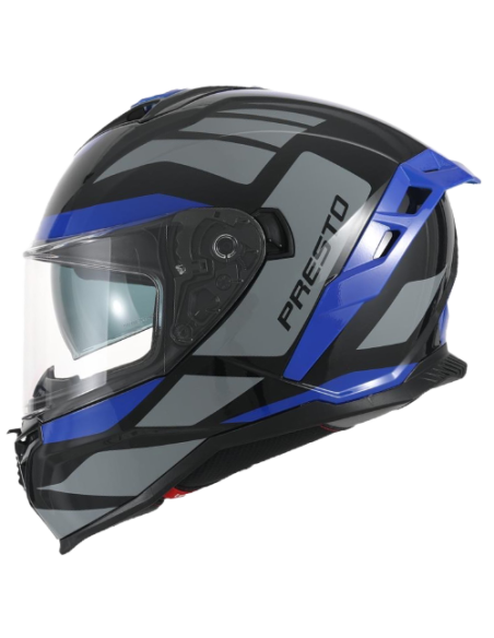 Casque intégral VITO Presto Bleu Brillant / Noir