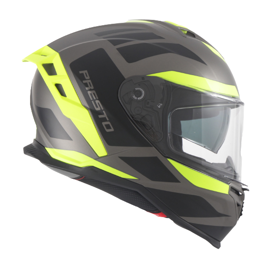 Casque intégral VITO Presto Noir / Titane / Fluo