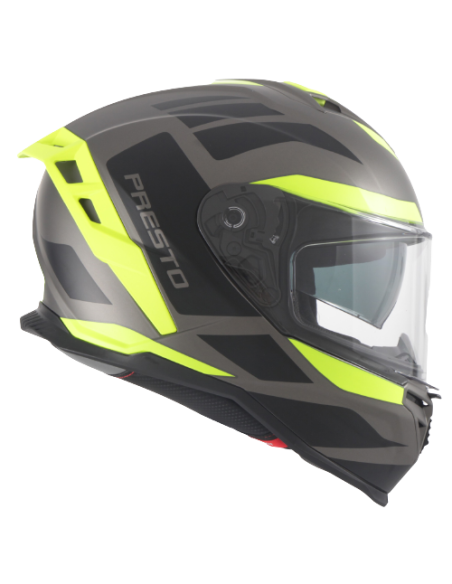 Casque intégral VITO Presto Noir / Titane / Fluo