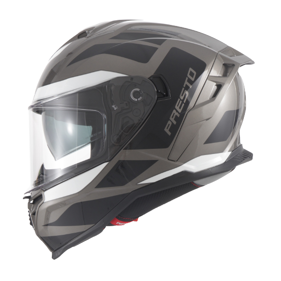 Casque intégral VITO Presto Gris Brillant / Noir