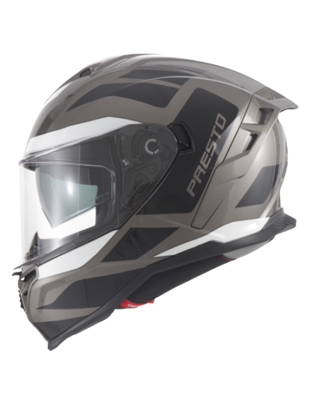 Casque intégral VITO Presto Gris Brillant / Noir