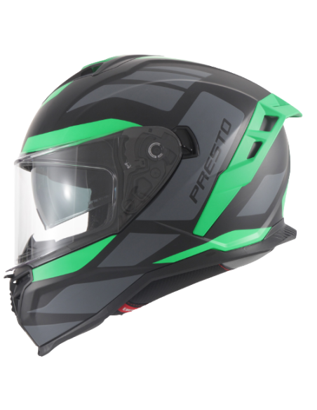 Casque intégral VITO Presto Vert Mat / Noir